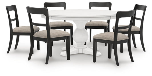 Greddinton - Round Dining Table Set - Black Chairs – view 2