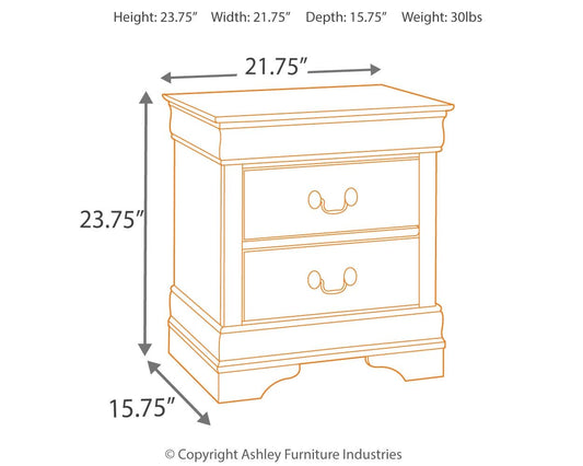 Alisdair - Two Drawer Night Stand - Reddish Brown by Ashley – view 2