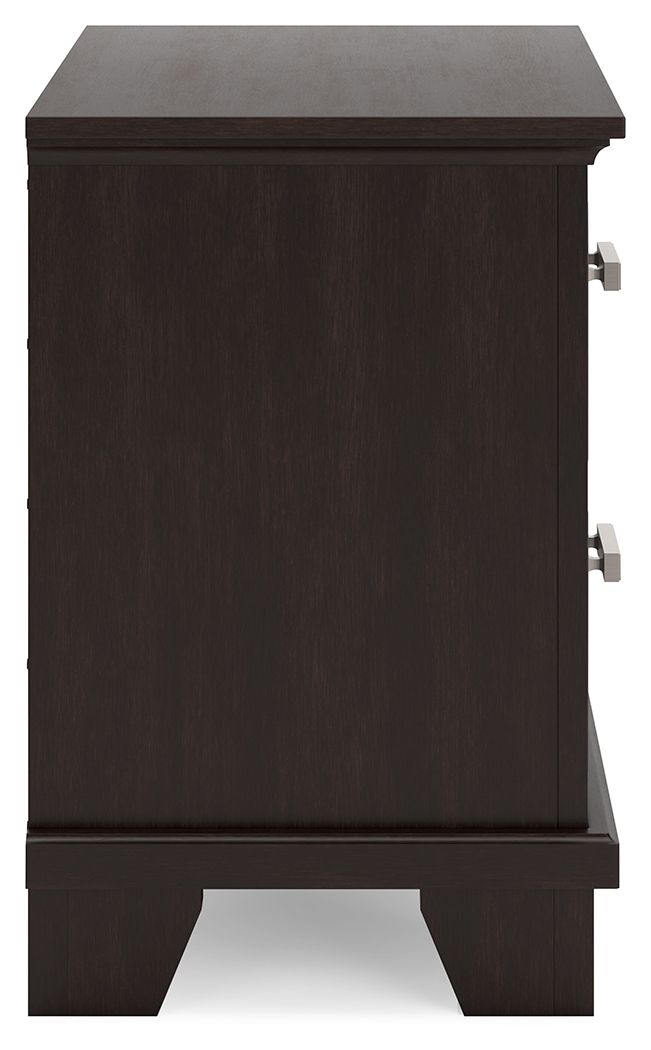 Covetown - Two Drawer Night Stand - Dark Brown by Ashley – view 4