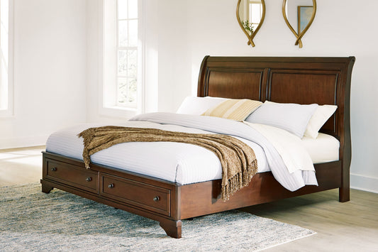 Trellington - King Sleigh Storage Bed - Brown by Ashley – view 2