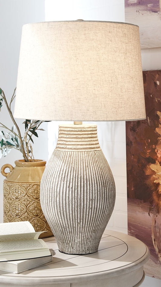 Layal - Paper Table Lamp - Beige by Ashley – view 2