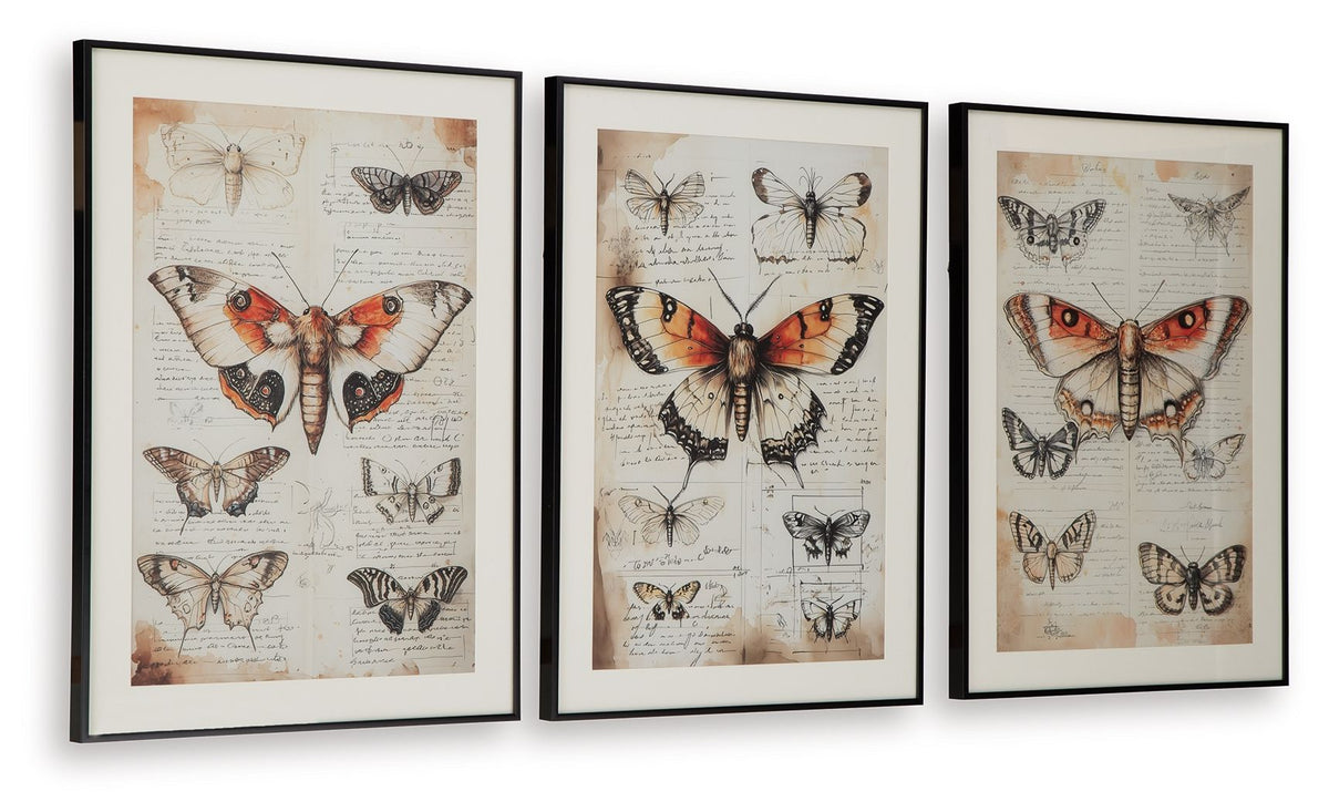 Jossletts - Wall Art Set (Set of 3) - Orange / Black / Ivory by Ashley – view 4