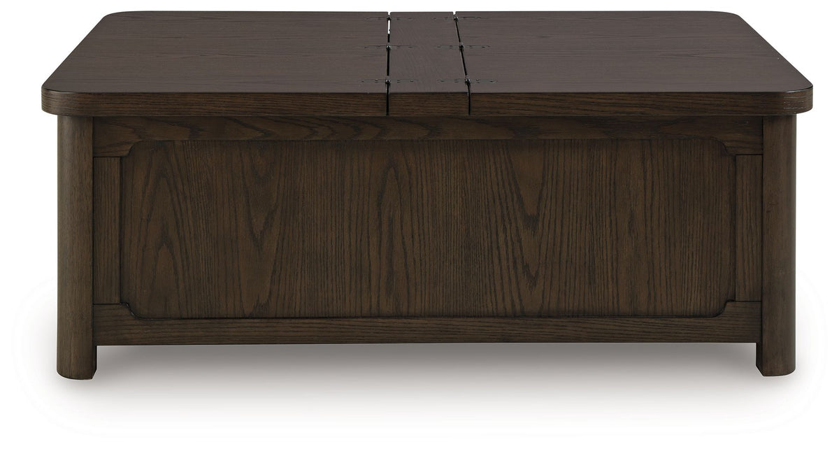 Breckington - Cocktail Table With Storage - Dark Brown by Ashley – view 4