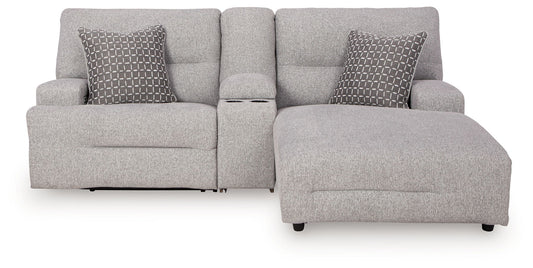 Acklen Place - 4 Pc. - 3-Piece Power Reclining Sectional Sofa With Raf Chaise, Wide Seat Power Recliner - Pewter by Ashley – view 2
