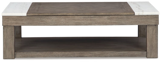 Loyaska - Lift Top Cocktail Table - Grayish Brown / White by Ashley – view 2