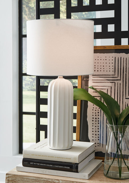 Clarkland - Ceramic Table Lamp (Set of 2) - White by Ashley – view 2