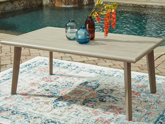 Cliff Trails - Rectangle Dining Table With Umbrella Option - Beige by Ashley – view 2