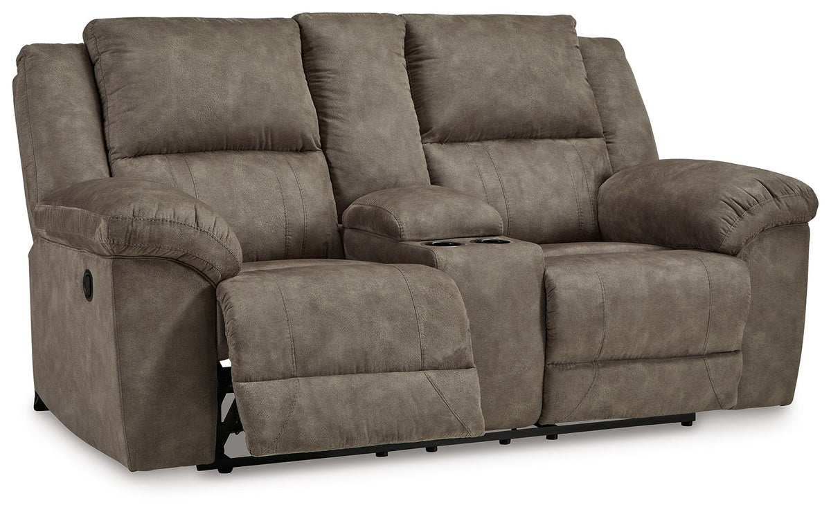 Laresview - Dbl Reclining Loveseat with Console - Fossil by Ashley – view 4