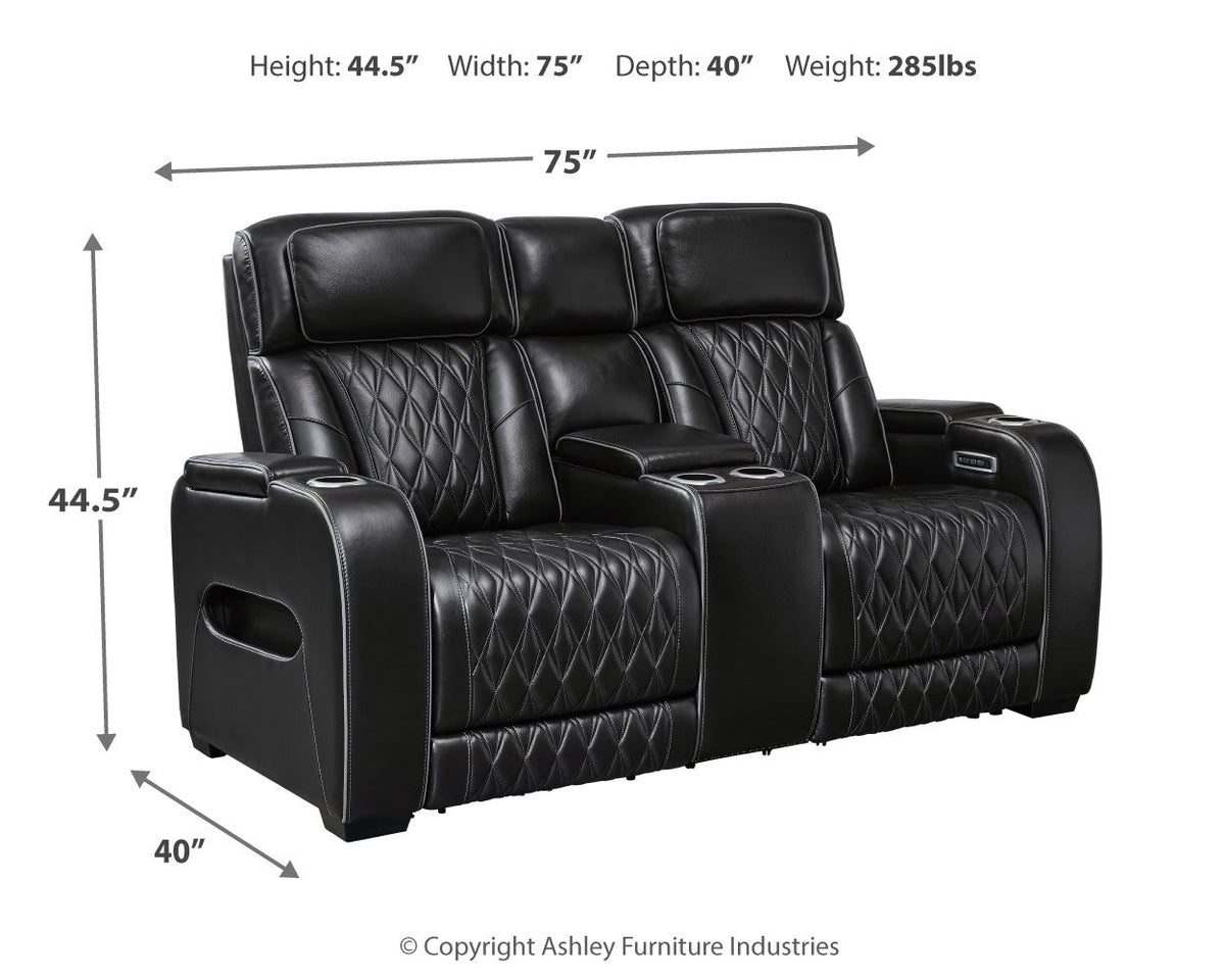 Boyington - Power Reclining Loveseat With Console/Adj Hdrst by Ashley – view 8