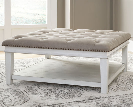 Kanwyn - Uph Ottoman Cocktail Table - Whitewash by Ashley – view 2