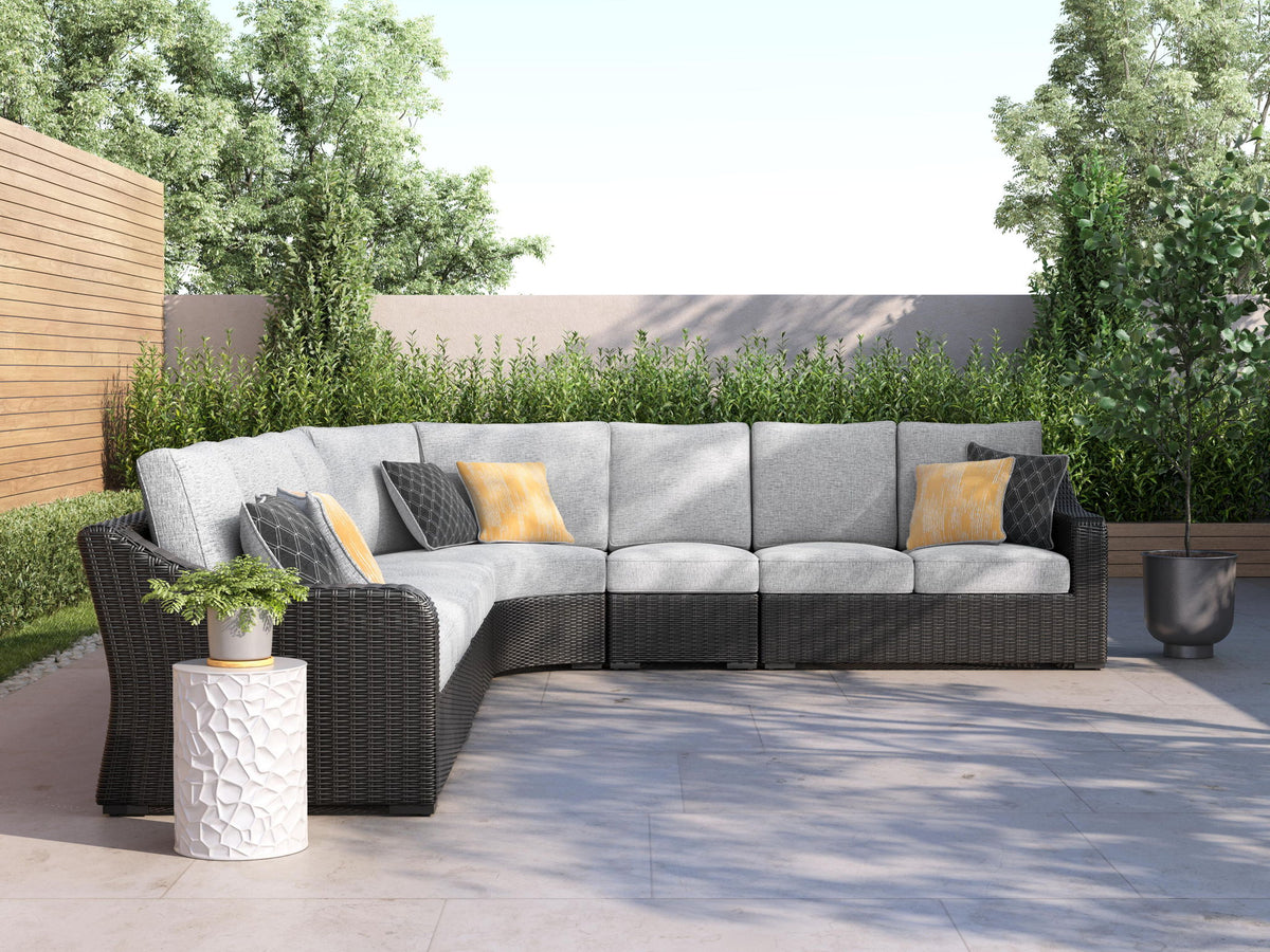 Beachcroft - 6-Piece Outdoor Sectional - Black / Light Gray by Ashley – view 2