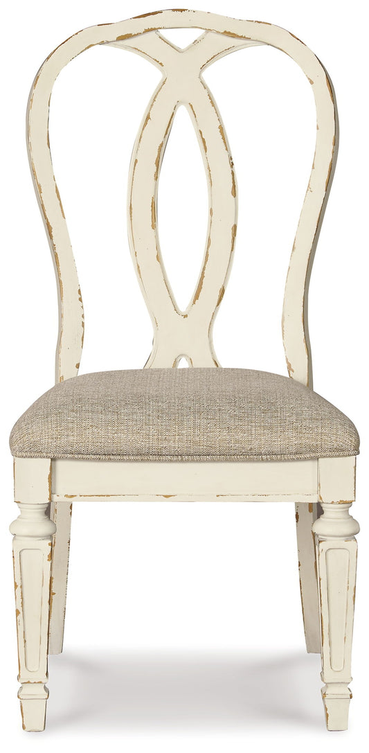 Realyn - Dining UPH Side Chair (Set of 2) - Ribbonback - Chipped White by Ashley – view 2