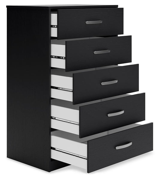 Finch - Five Drawer Chest - 46" Height - Black by Ashley – view 2