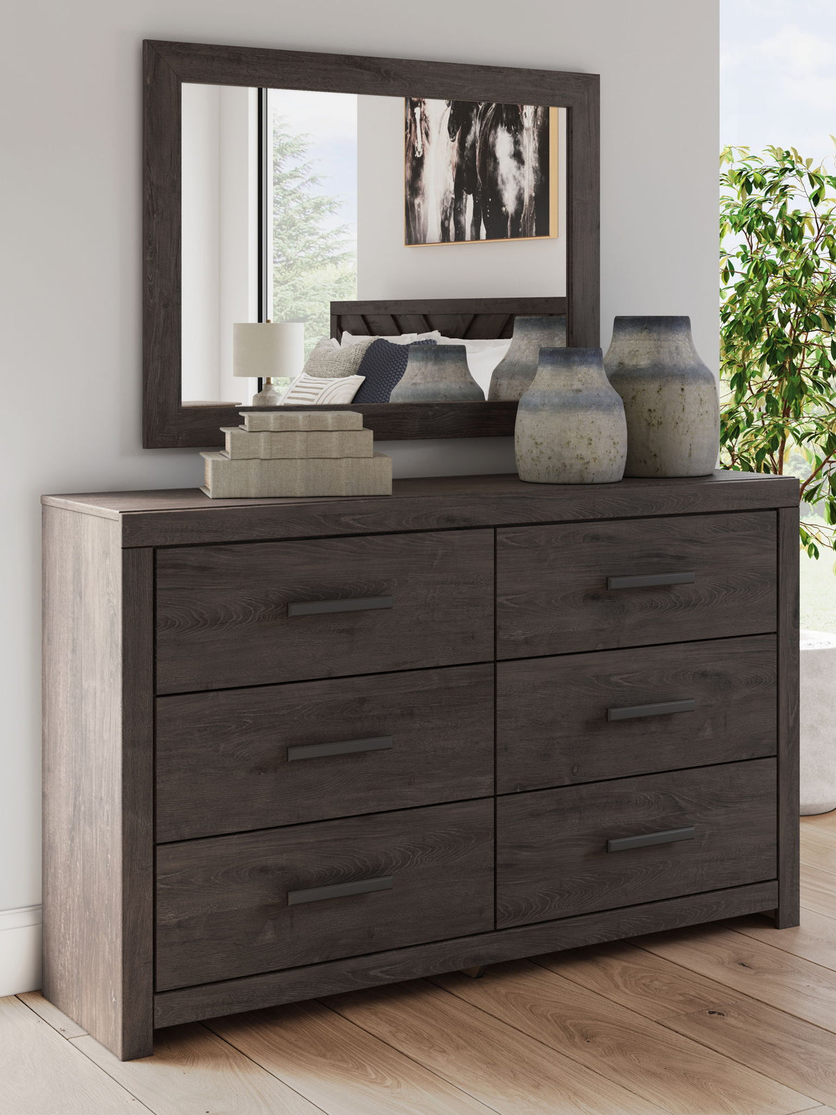 Prendonea - Dresser and Mirror - Charcoal by Ashley – view 4