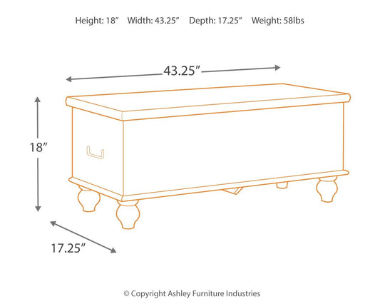Fossil Ridge - Storage Bench - Beige by Ashley – view 2