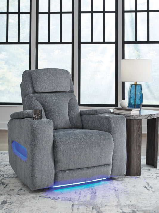 Studio Cave - Power Recliner - Steel by Ashley – view 2