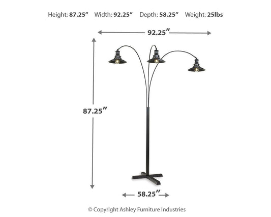 Sheriel - Metal Arc Lamp - Black by Ashley – view 2