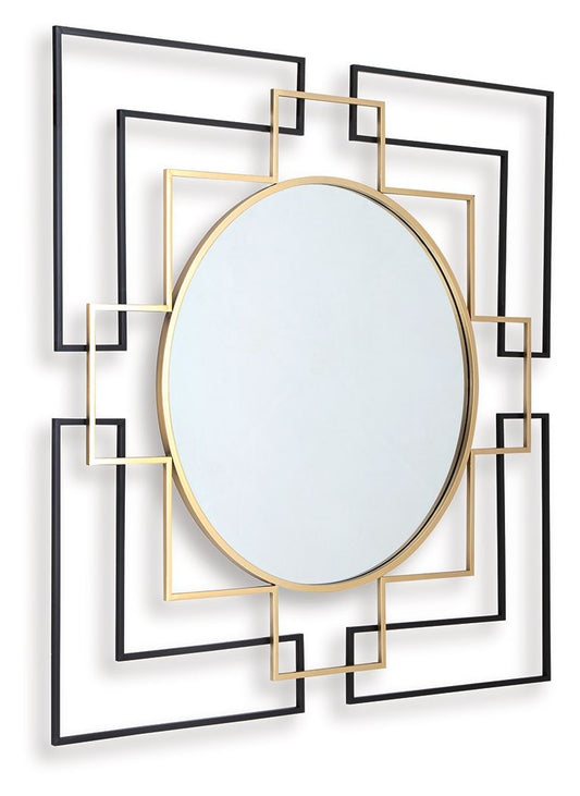 Oceanal - Accent Mirror - Black / Gold Finish by Ashley – view 2