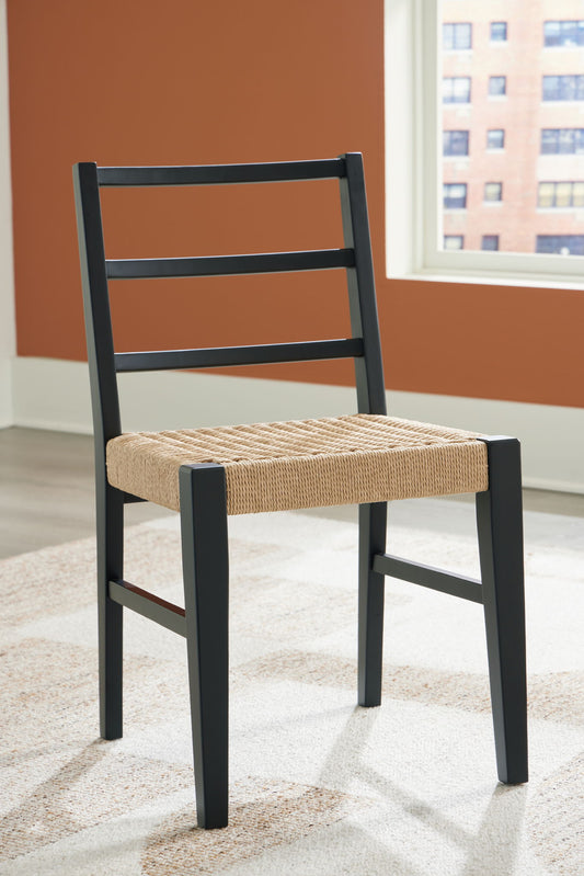 Isanti - Dining Room Side Chair (Set of 2) - Light Brown / Black by Ashley – view 2