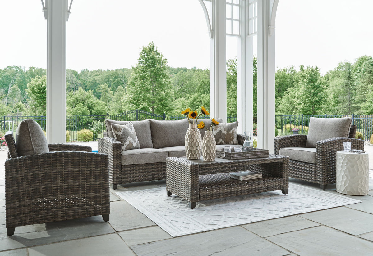 Oasis Court - Sofa, Chairs, Table Set (Set of 4) - Gray by Ashley – view 4