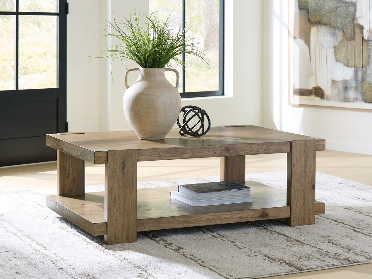 Flangren - Rectangular Cocktail Table - Light Brown by Ashley – view 4