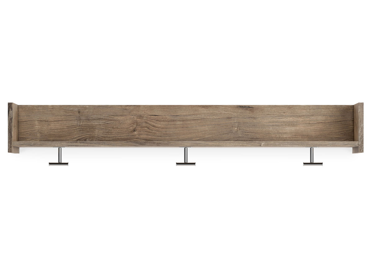 Oliah - Wall Mounted Coat Rack w/Shelf - Natural by Ashley – view 4