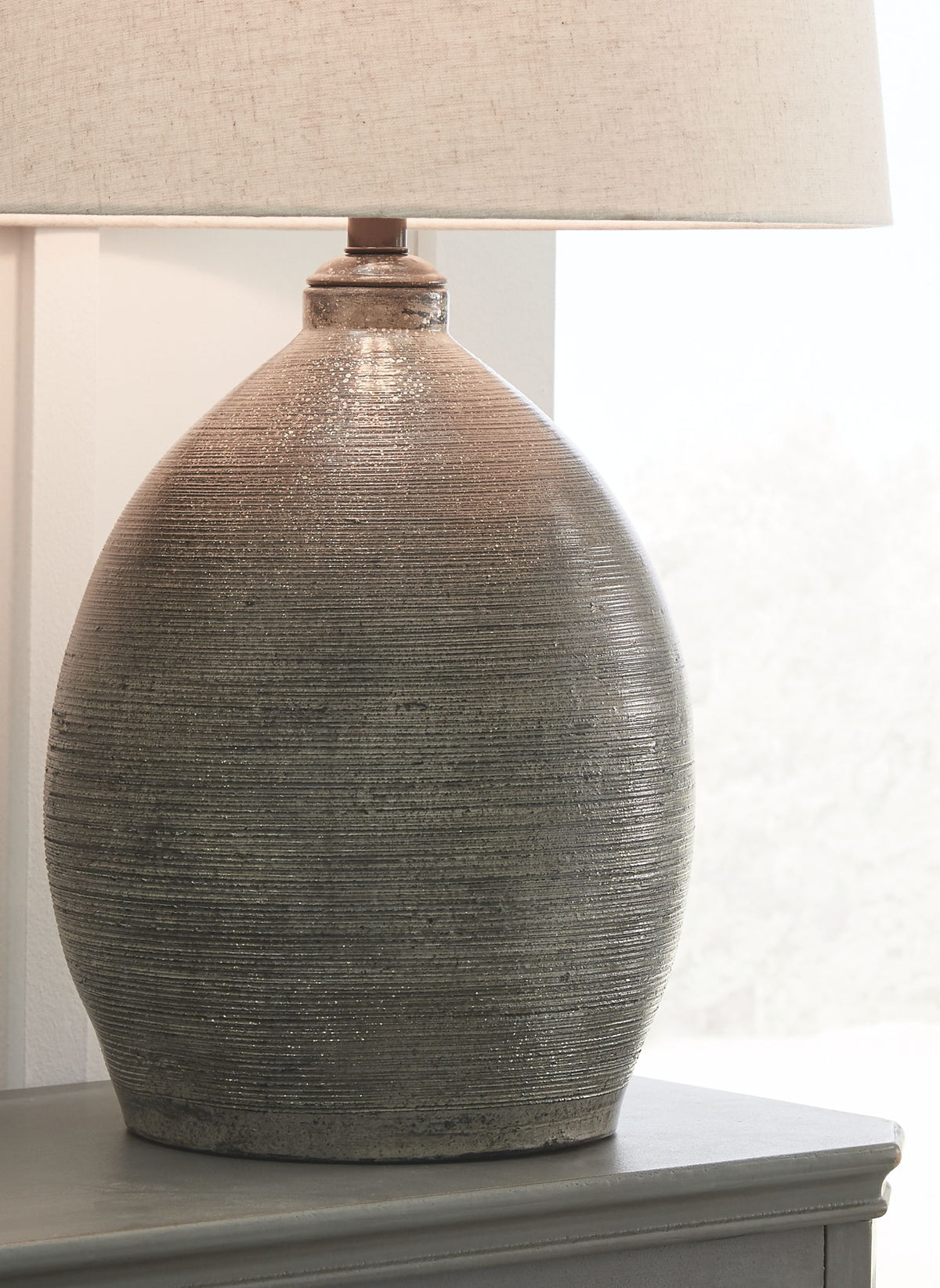 Joyelle - Terracotta Table Lamp - Gray by Ashley – view 3