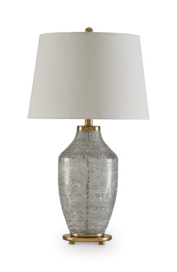 Abbriel - Glass Table Lamp - Antique Green by Ashley – Table Lamps