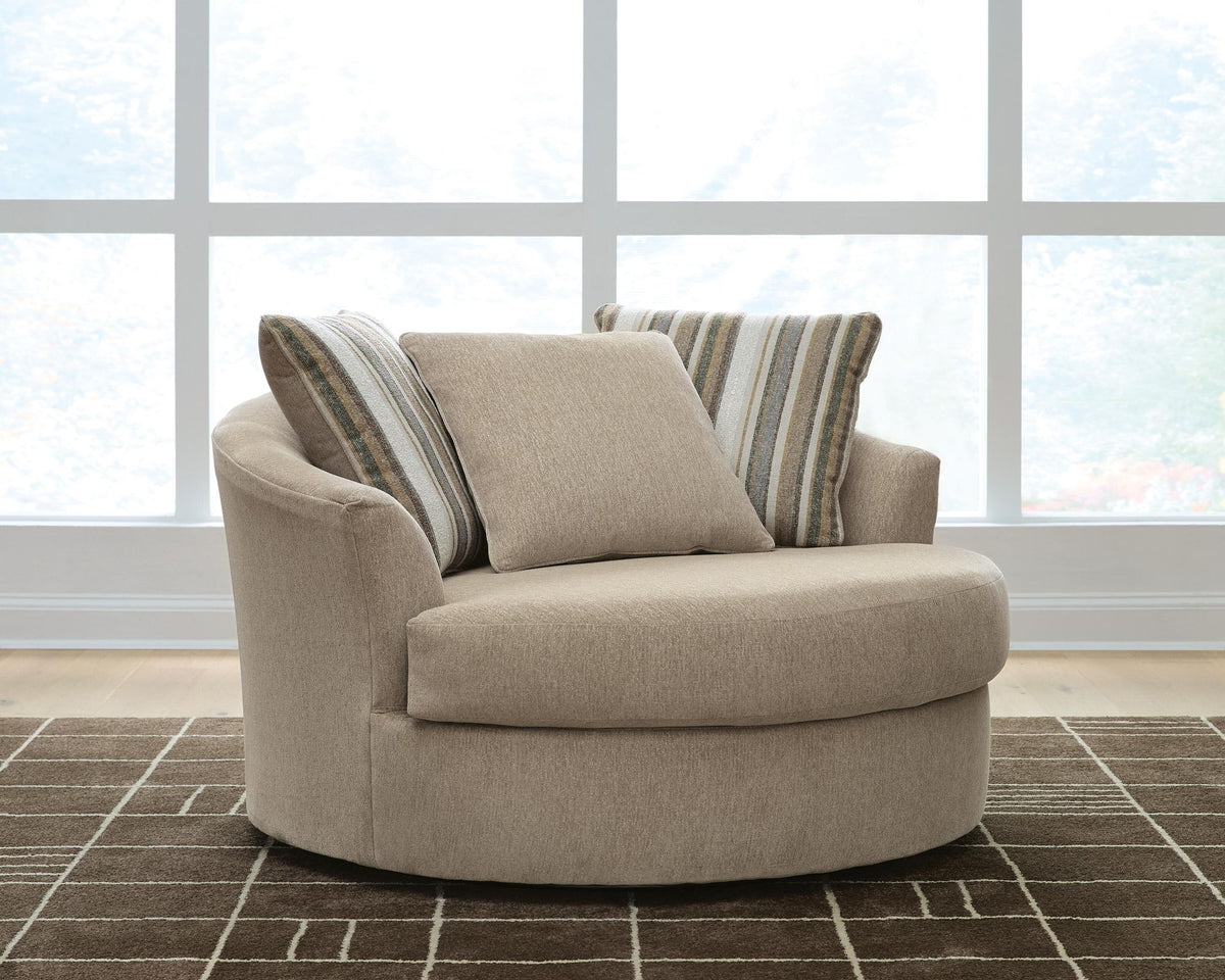 Linenhause - Oversized Swivel Accent Chair - Dune – view 4