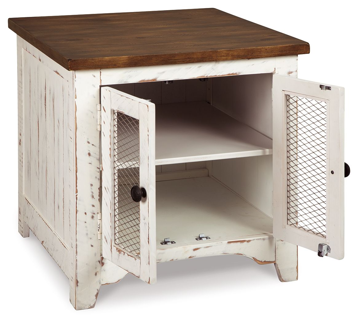 Wystfield - Rectangular End Table - 2 Doors - White / Brown by Ashley – view 4