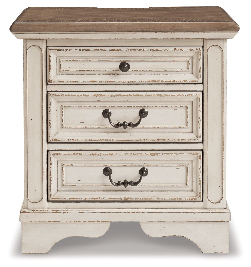 Realyn - Three Drawer Night Stand - White / Brown / Beige by Ashley – view 4
