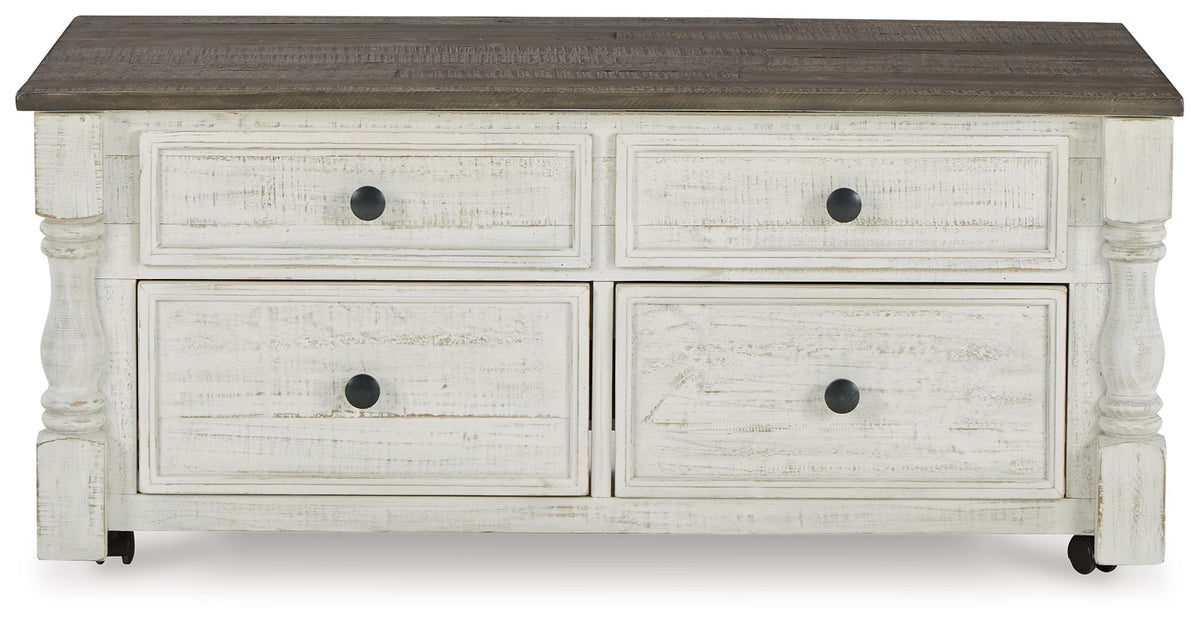 Havalance - Lift Top Cocktail Table with Storage Drawers - White / Gray by Ashley – view 4