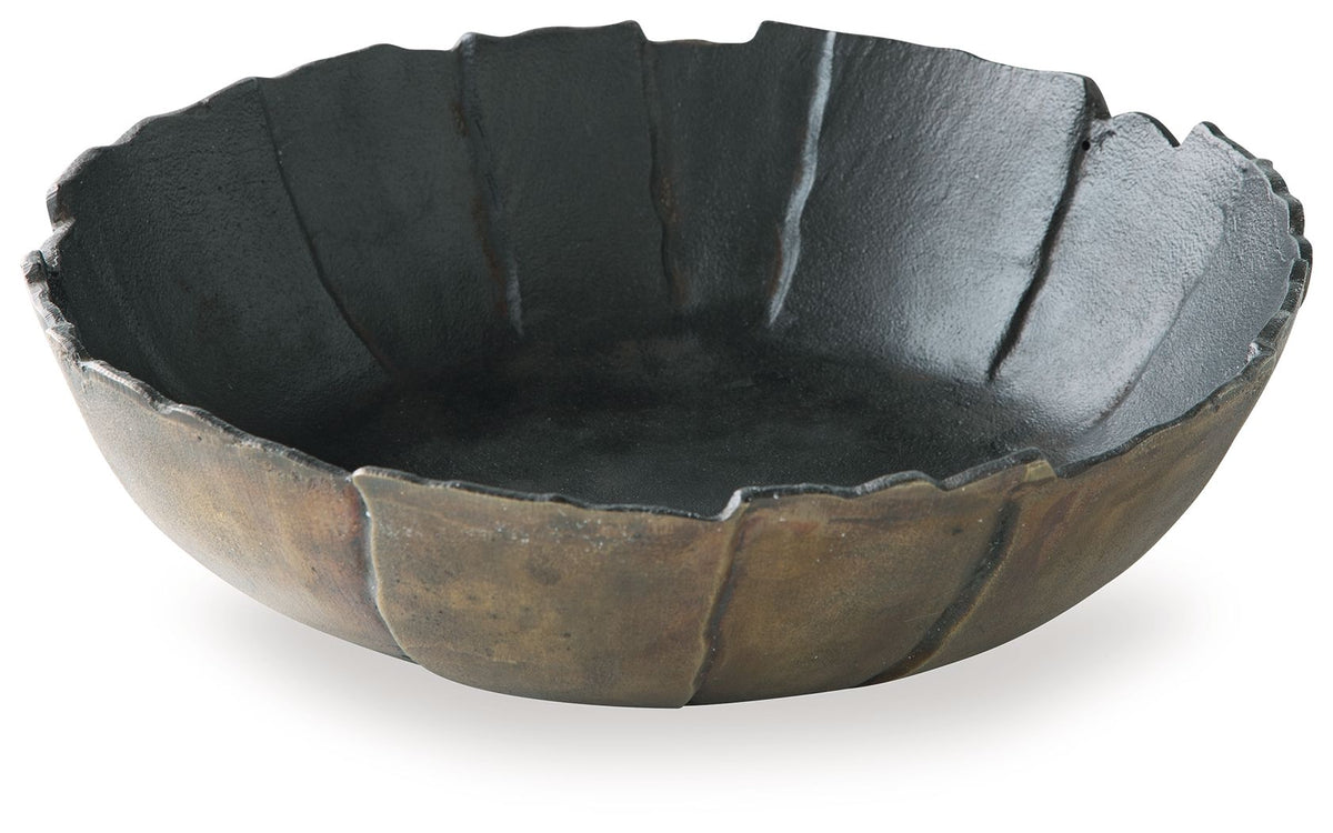 Aidman - Bowl - Black / Antique Gold Finish by Ashley – view 4