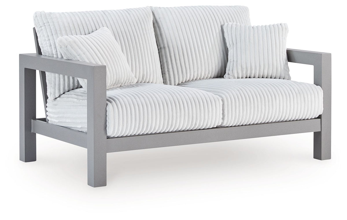 Hurley Park - Loveseat With Cushion - Gray by Ashley – view 4