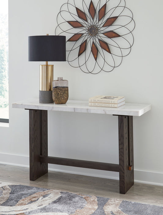 Burkhaus - Sofa Table - White / Dark Brown by Ashley – view 2