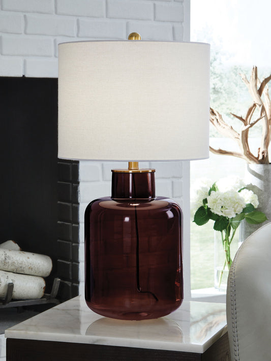 Mette - Glass Table Lamp - Brown / Gold Finish by Ashley – view 2