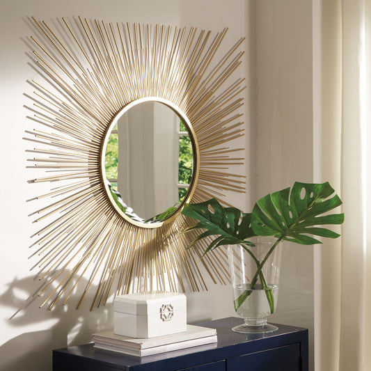 Elspeth - Accent Mirror - Gold Finish by Ashley – view 2