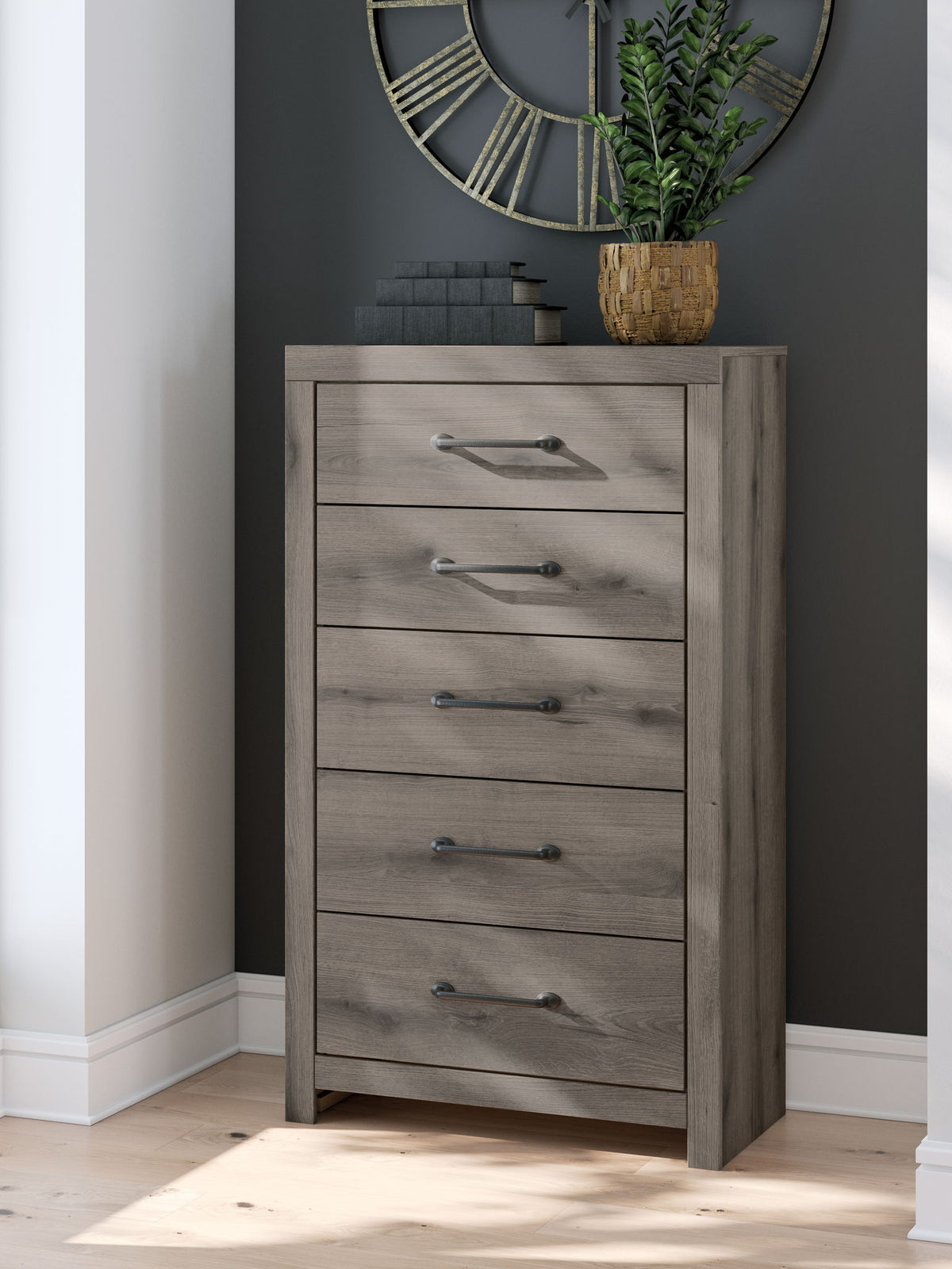Graystorm - Five Drawer Chest - Brown Gray by Ashley – view 4