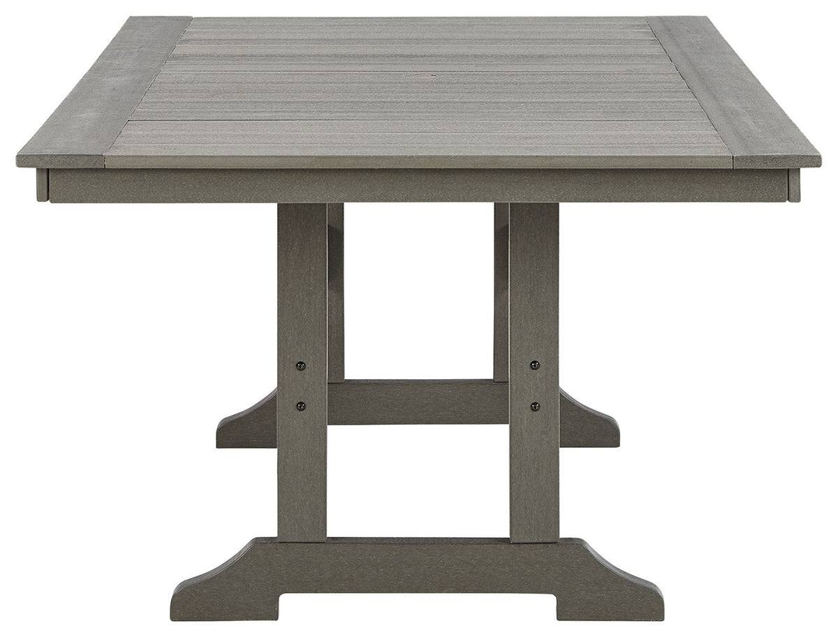 Visola - Rectangular Dining Table With Umbrella Option - Gray by Ashley – view 4