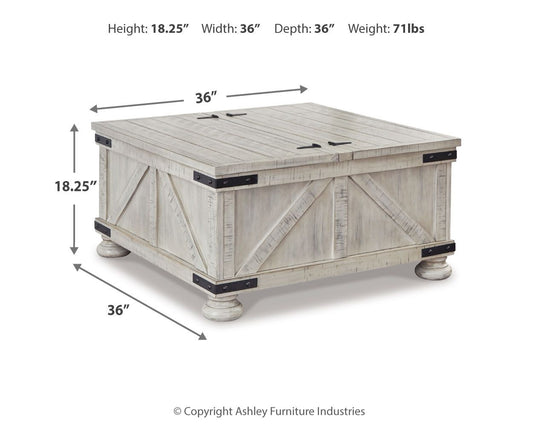 Carynhurst - Cocktail Table with Storage - Whitewash by Ashley – view 2