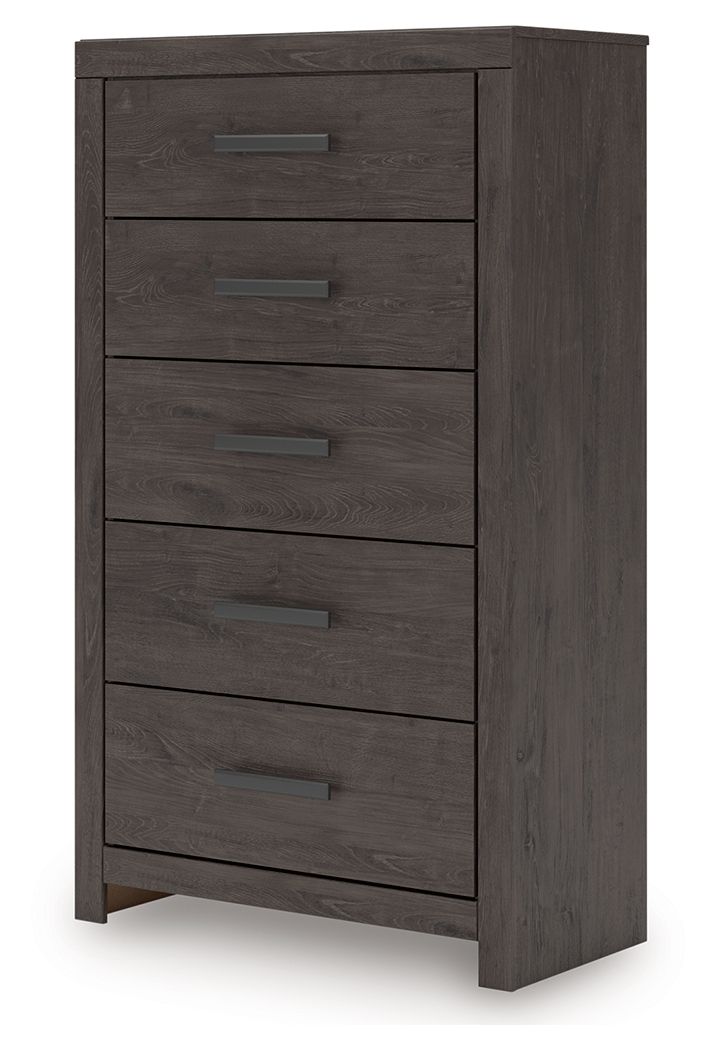 Prendonea - Five Drawer Chest - Charcoal by Ashley – view 4
