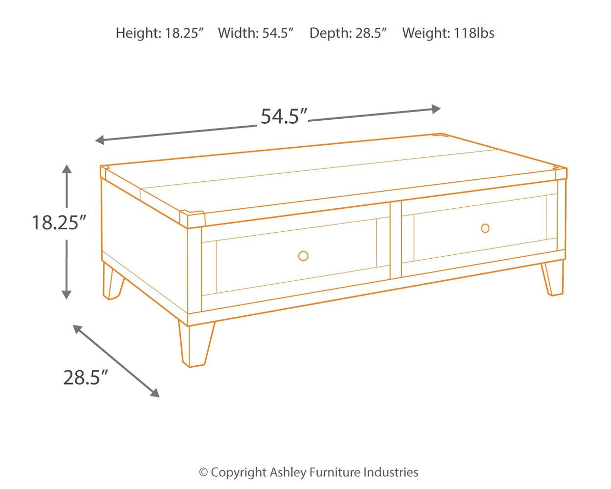 Todoe - Lift Top Cocktail Table - Dark Gray by Ashley – view 4