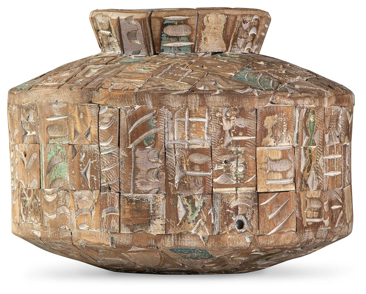 Meltland - Vase - Square - Natural / Black by Ashley – view 4