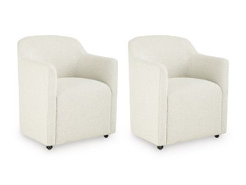 Radkin - Dining Upholstered Arm Chair (Set of 2) - Off White by Ashley – Chair Sets