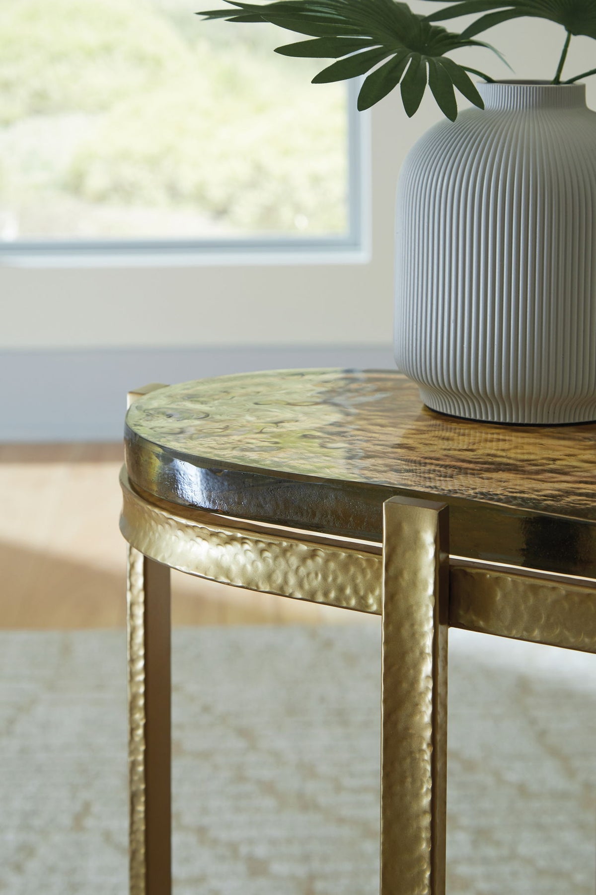 Porterville - Accent Table - Gold Finish by Ashley – view 4