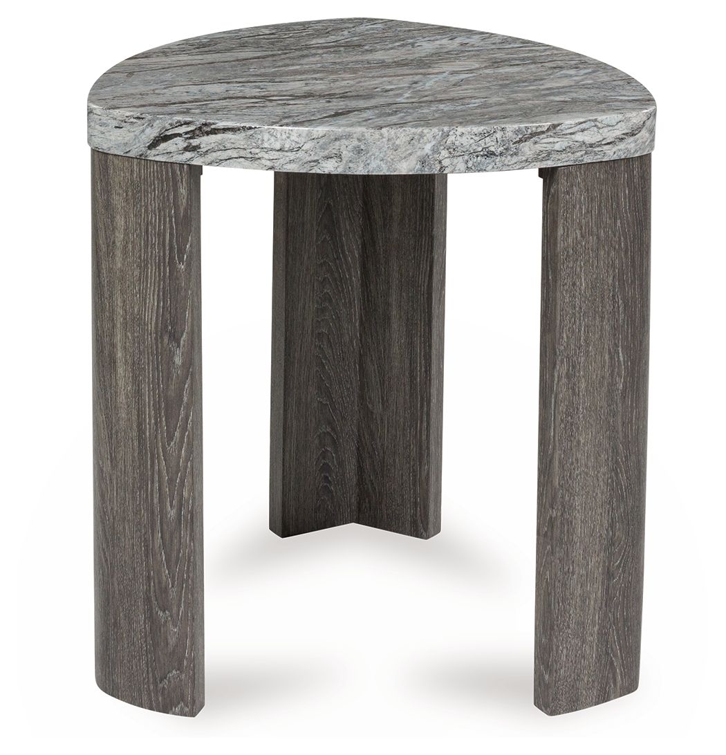 Surmour - Triangle End Table - Gray / Brown by Ashley – view 4