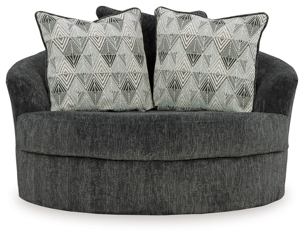 Biddeford - Oversized Swivel Accent Chair - Shadow by Ashley – view 4