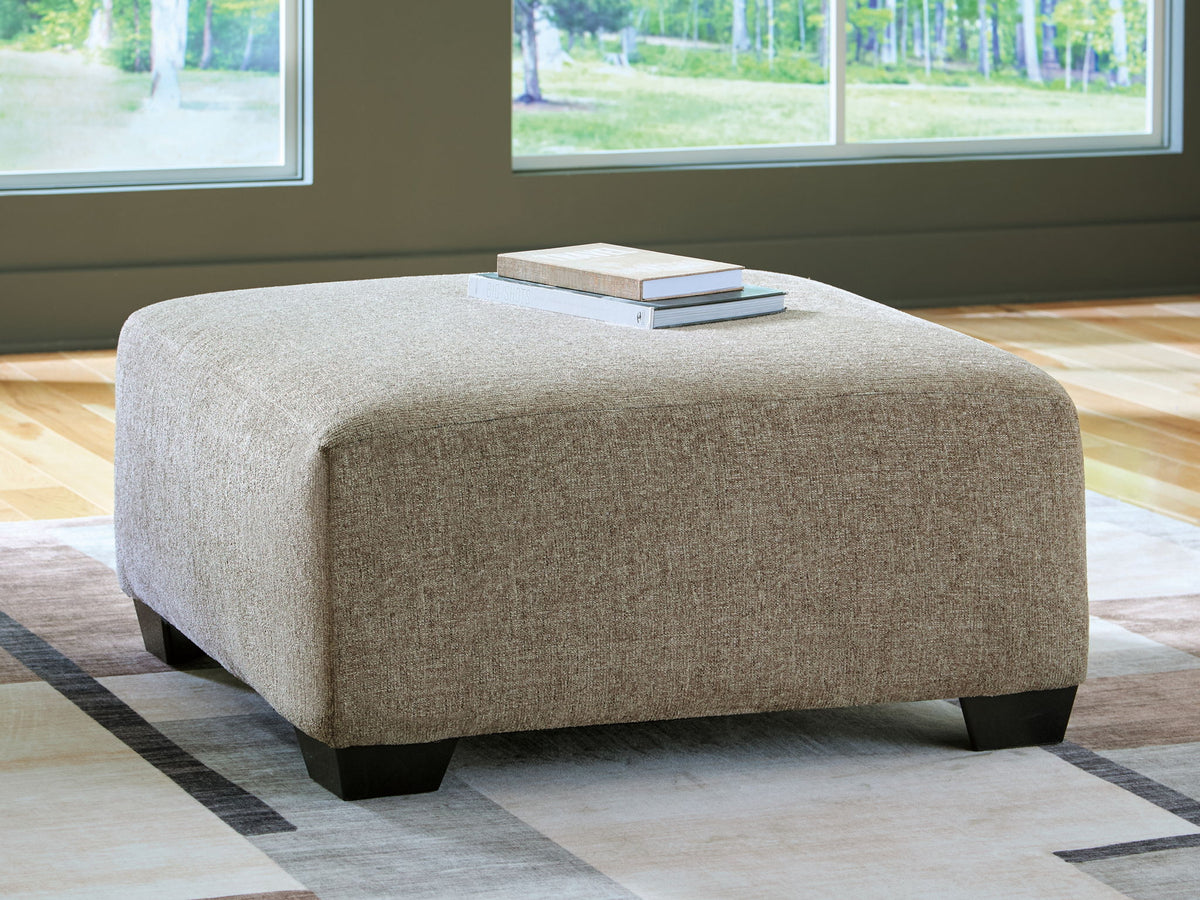 Newellen - Oversized Accent Ottoman - Beige – view 4