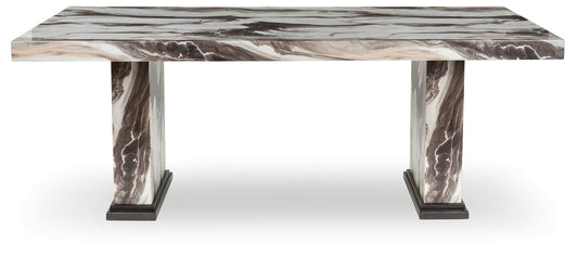 Jeshina - Dining Table - Dark Brown / Beige by Ashley – view 2