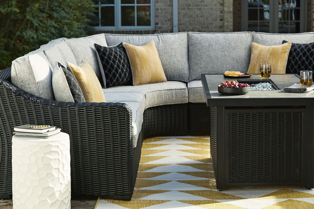 Beachcroft - 3-Piece Outdoor Sectional - Black by Ashley – view 4